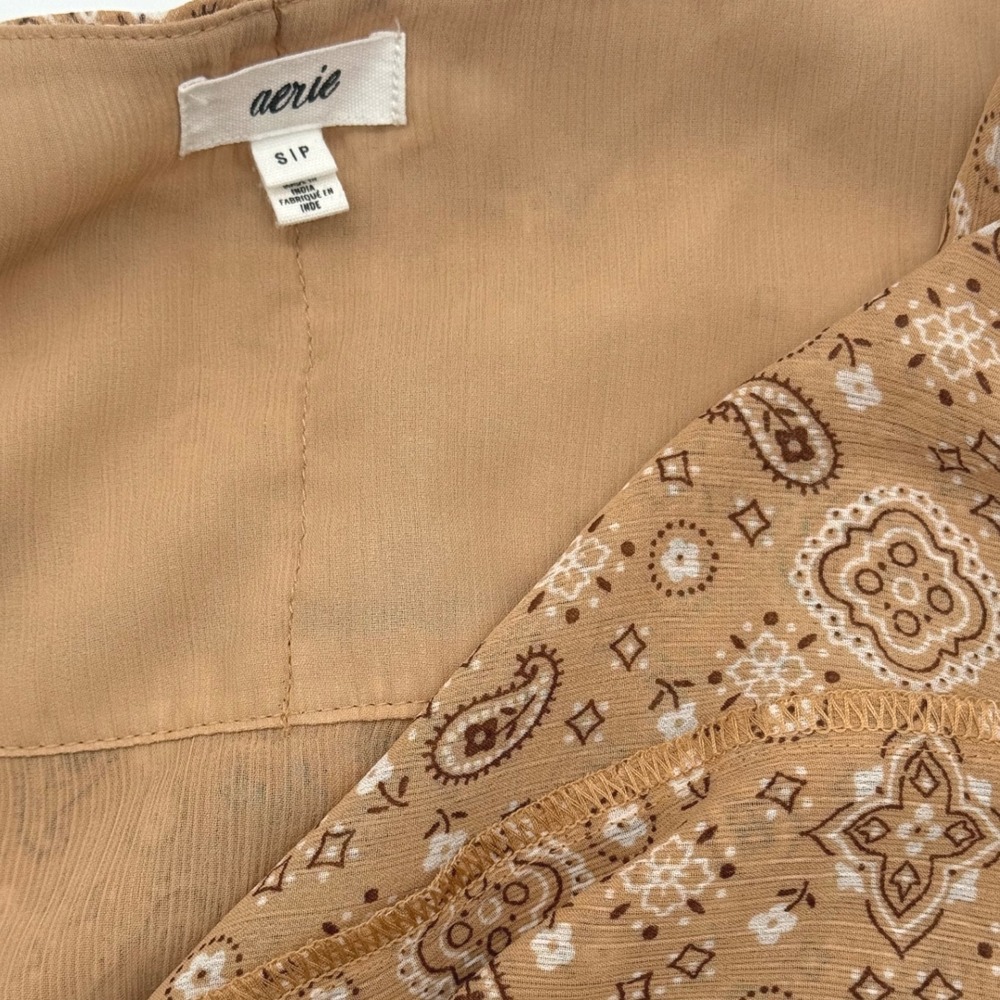 Aerie Tan Paisley Mini Skirt - Picture 4 of 9